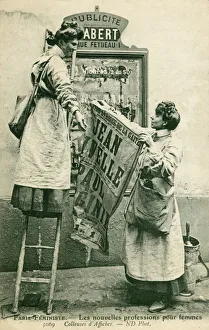 Aprons Gallery: Two Parisian Feminists putting up a Poster