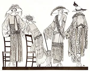 Parisian frocks of satin, georgette and lace. Date: 1923
