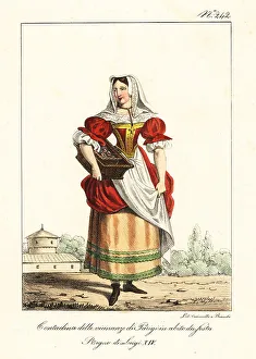 Parisian peasant in festival clothes, 17th century