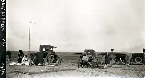 Parked ground support vehicles, Iraq