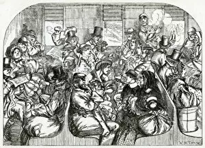 Images Dated 19th September 2017: Parliamentary train, interior of third class 1862