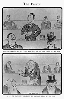 Pessimist Prints: The Parrot, by H. M. Bateman, WW1 cartoon, 1918