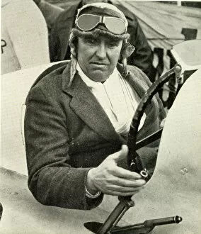 Parry Thomas, motor racing driver, at the wheel of Babs