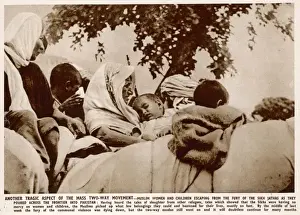 Refugees Prints: Partition. Muslim women and children pouring across the fro