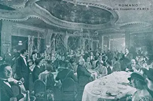 Gourmet Prints: A party taking place at Romano restaurant, Paris, 1920s