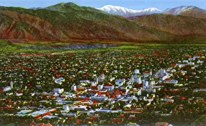 Californian Prints: Pasadena, California, USA - Aerial View - Sierra Madre