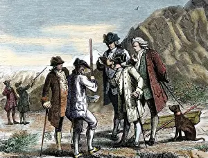Physician Prints: Pascal, Blaise (1623-1662). Measuring the air pressure. Colo