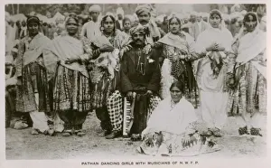 Frontier Prints: Pashtun Dancing girls with musicians - Peshawar