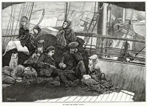 Trips Prints: Passagers On Board Dundee Steamer 1873