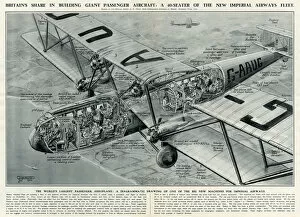 Images Dated 1st March 2017: Passenger aircraft of Imperial Airways fleet, cut away