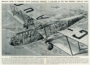 Images Dated 1st March 2017: Passenger aircraft of Imperial Airways fleet, cut away