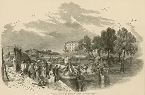 1849 Prints: Passenger Canal Boats at Paddington Basin, London, 1849