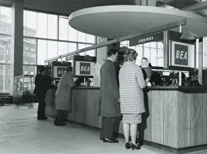 Airports Gallery: Passenger in the Heathrow Terminal with a Baby Child at ?
