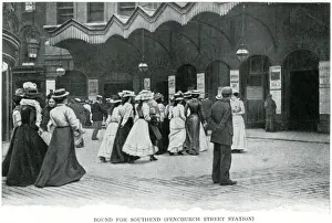 Fenchurch Prints: Passengers bound for Southend at Fenchurch Street Station