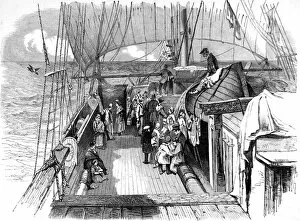 1849 Collection: Passengers on the deck of an Emigrant Ship, 1849