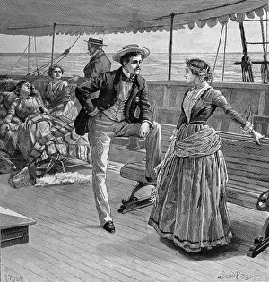 Dare Prints: Passengers on the deck of a liner, 1887