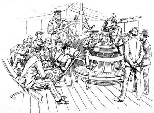 Capstan Prints: Passengers on the deck of a Trans-Atlantic steamer, 1888