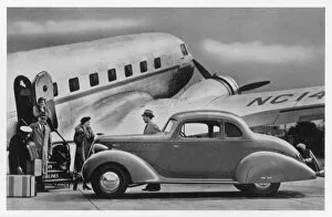 Nostalgia Collection: Passengers Descend Plane