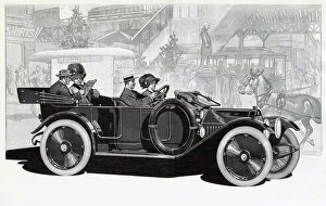 Images Dated 17th June 2021: Passengers taking a ride in Chalmers Automobile. Date: 1913