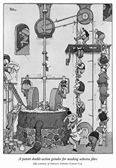 Contraptions Gallery: Patent double action grinder for asbestos by Heath Robinson