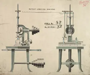 Bridgewater Prints: Patent grooving machine, front and side elevations