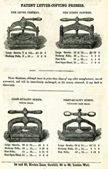 Screw Prints: Patent letter-copying presses