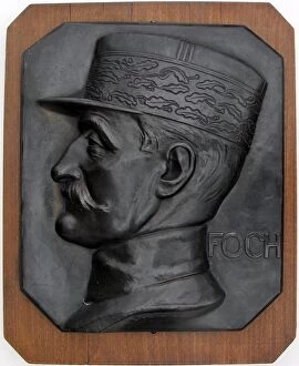 Images Dated 21st February 2012: Patinated metal relief of Field Marshal Ferdinand Foche