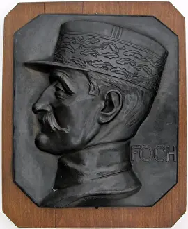 Patinated metal relief of Field Marshal Ferdinand Foche