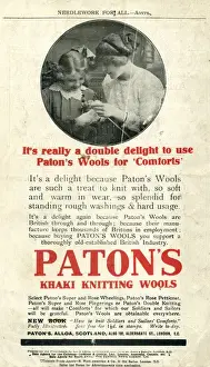 Handmade Prints: Patons Khaki knitting wools advertisement, WW1