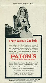 Alloa Gallery: Patons knitting wools advertisement, WW1 comforts