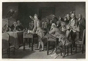 Patrick Henry speaking against the Stamp Act
