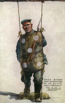 Opponent Prints: Patriotic British postcard, bayonet practice, WW1