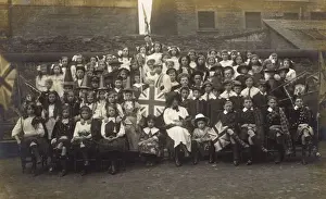 Trident Prints: Patriotic group in national costume, with Britannia