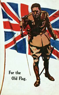 Bravery Collection: Patriotic Postcard - Officer and Union Flag