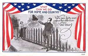 Allowing Gallery: Patriotic Postcard WWI - American - Sending sons to serve