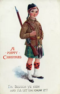 Highland Collection: Patriotic Postcard - WWI - Young Highlander