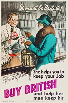 Shopkeeper Collection: Patriotic poster, It must be British