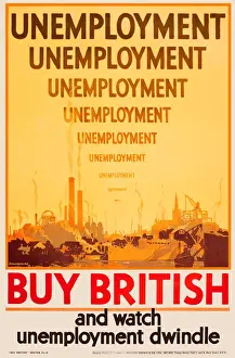 Skyline Prints: Patriotic poster, Buy British - Watch Unemployment dwindle