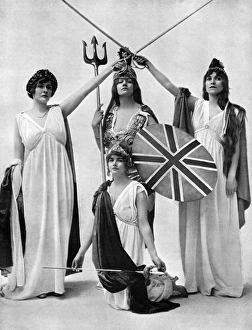 Defenders Gallery: Patriotic tableau at the Alhambra, Defenders of Europe WW1