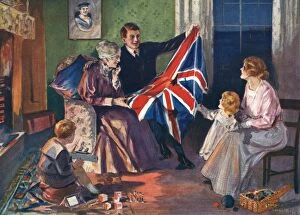 Elderly Collection: Patriotism in a British home, WW1