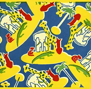 A pattern of zoo animals