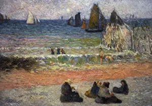 Bathers Prints: Paul Gauguin (1848-1903). Coast at Dieppe, 1885. Ny Carlsber