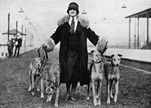 Images Dated 20th April 2012: Pauline Frederick with her greyhounds
