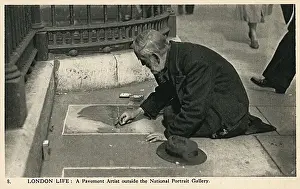 Chalking Prints: A pavement artist - outside the National Portrait Gallery