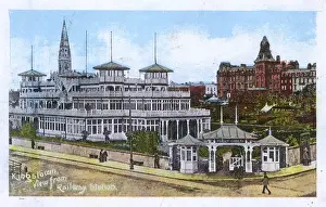 Kingstown Prints: Pavilion Gardens, Dun Laoghaire - view from Railway Station