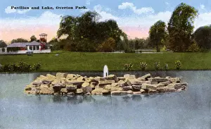 Memphis Prints: Pavilion and Lake, Overton Park, Memphis, Tennessee, USA