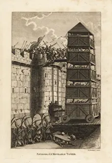 Respecting Prints: Pavisors and a moveable tower besieging a castle