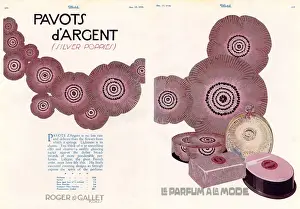 Fragrance Prints: Pavots d Argent fragrance advertisement, Roger & Gallet