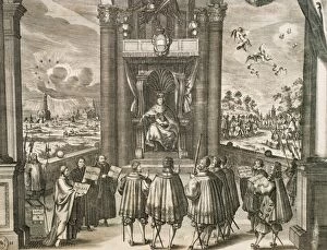 Settlement Gallery: Peace of Augsburg (September 25, 1555). German Bible, 17th c