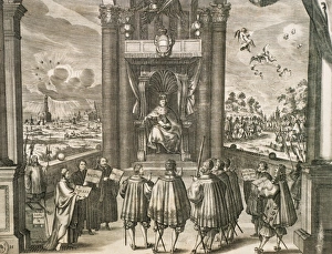 Alliance Gallery: Peace of Augsburg (September 25, 1555). German Bible, 17th c